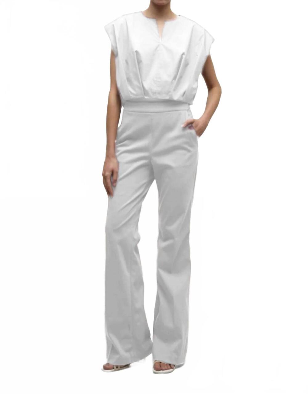 NEW SIMKHAI wrenli pleated top in white